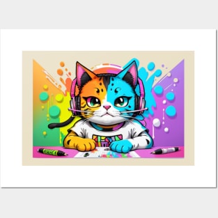 🐱😺 Introducing the most adorable cat decal t-shirt on the market! 😻🌟 Posters and Art
